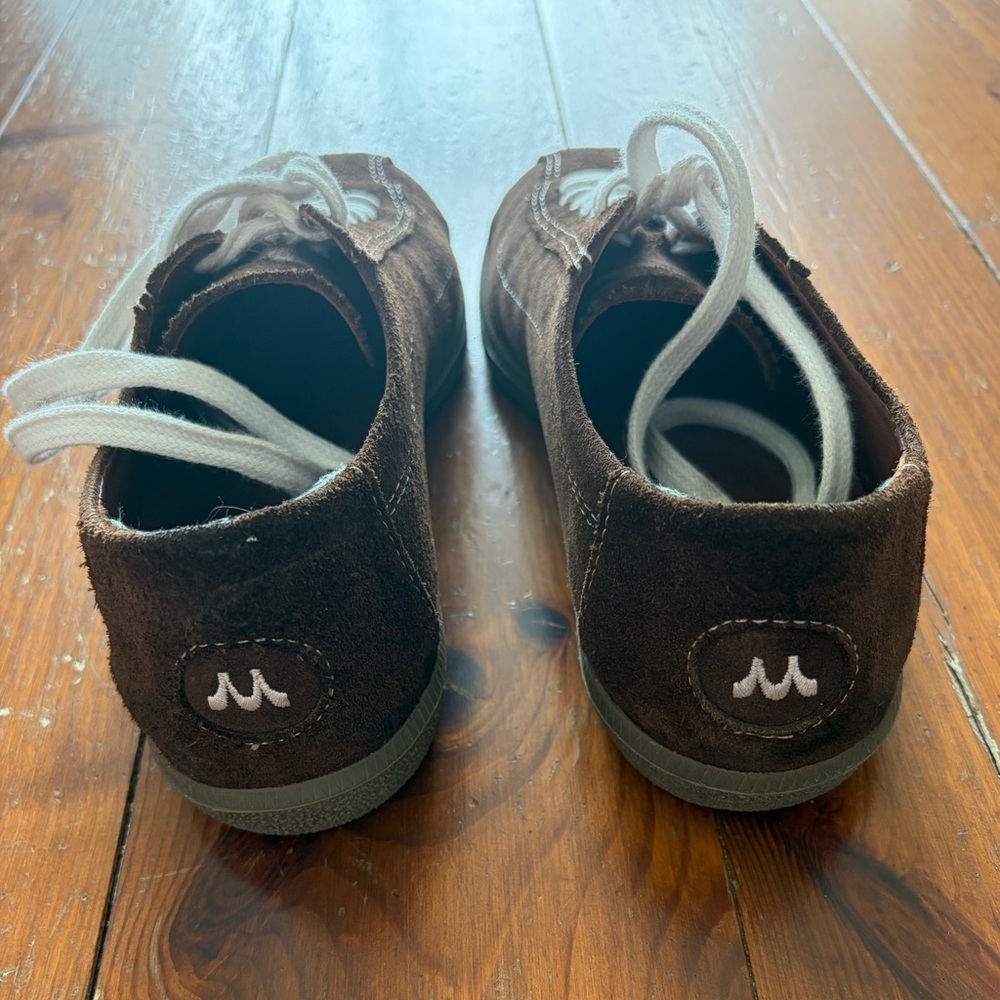 Women’s Brown Suede Lace-Up Sneakers - Picture 2 of 6